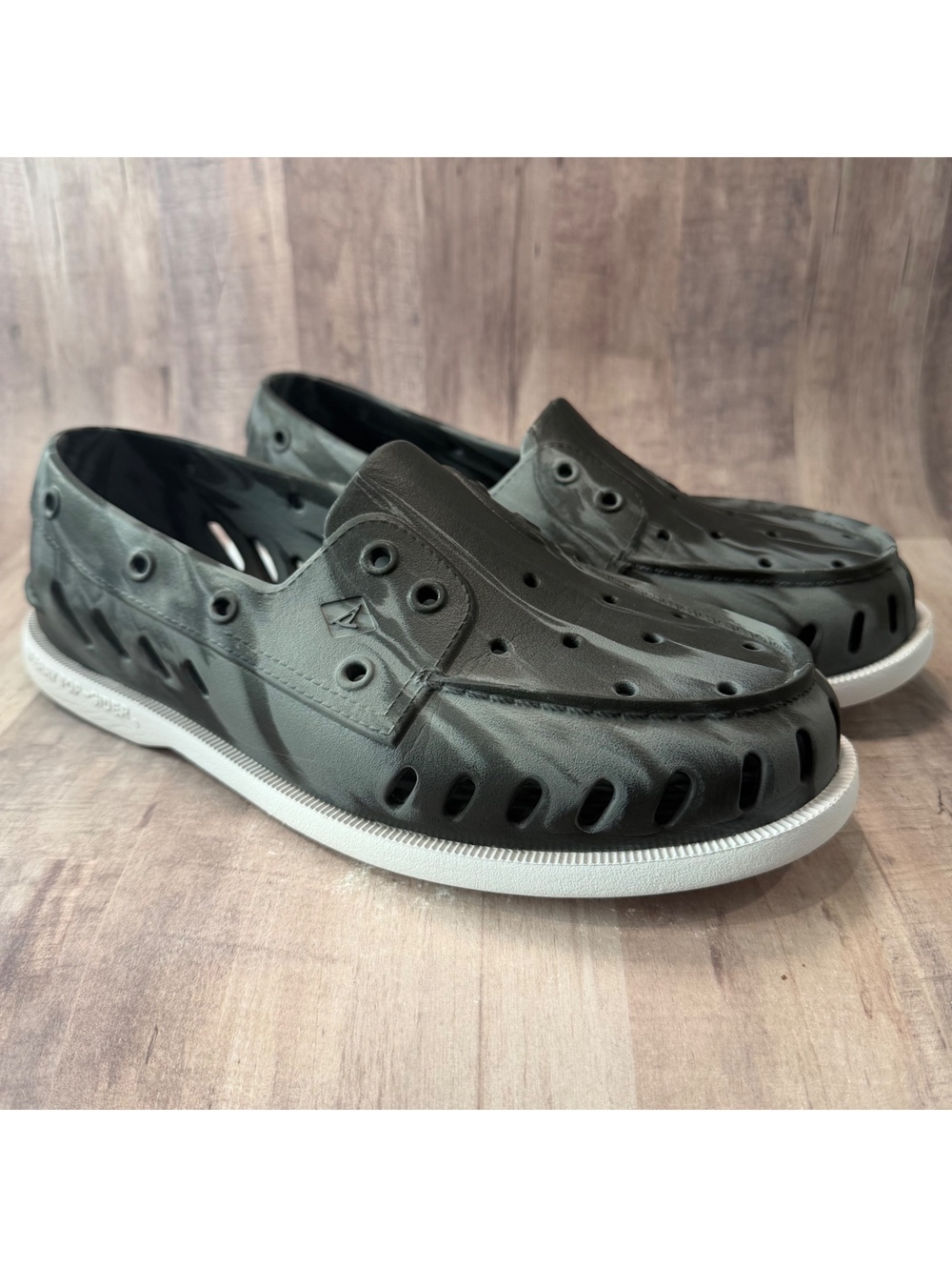 Sperry Authentic Original Float Boat Shoes Women's 10 Black Gray Marble Deck